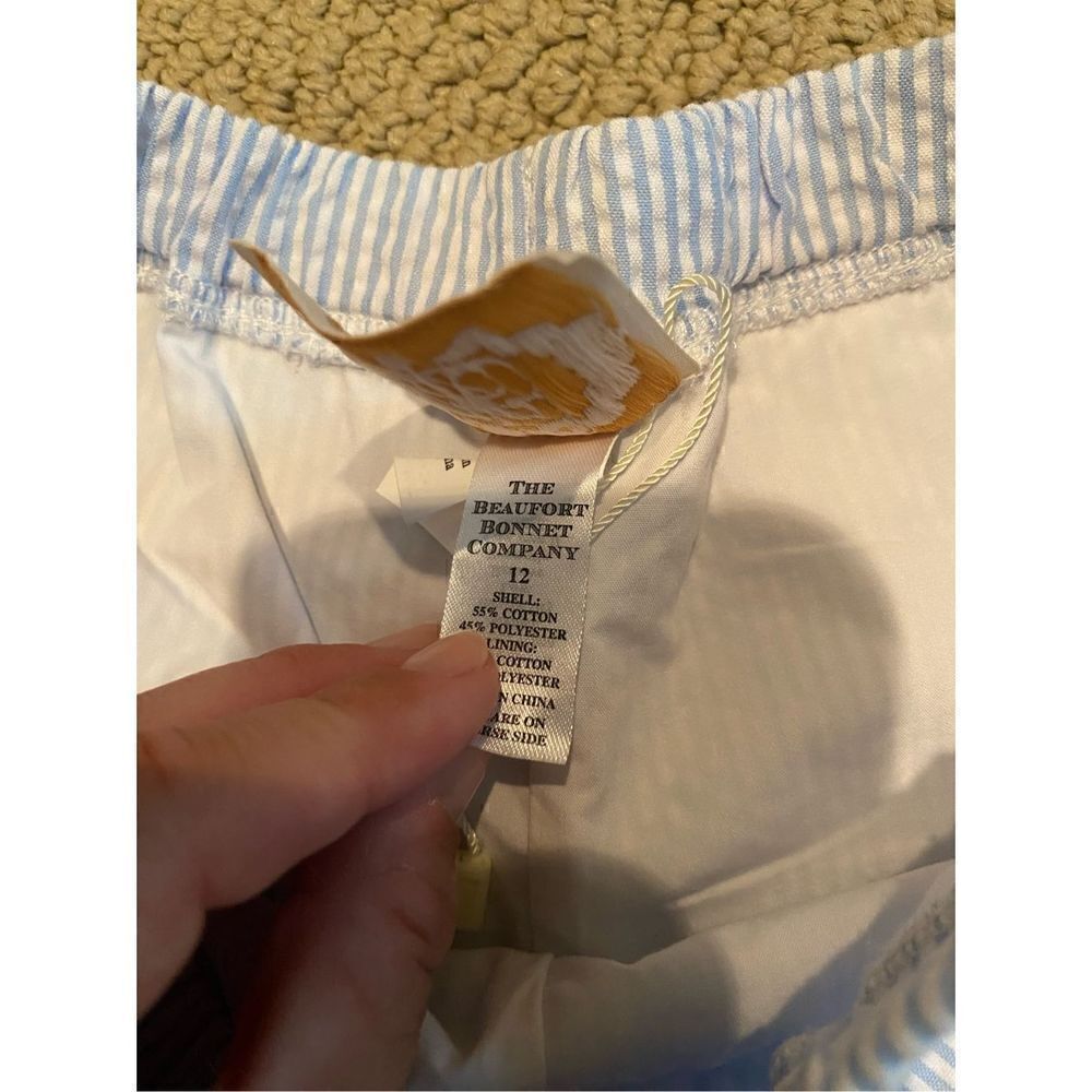 The Beaufort Bonnet Company Girls size 12 Shipley Shorts Blue Seersucker NWOT - Picture 3 of 4